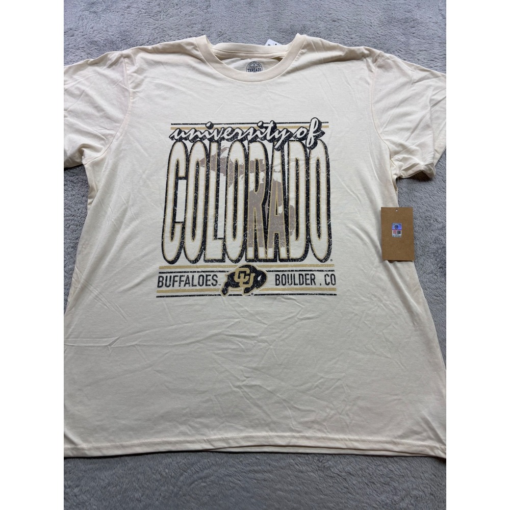 Rivalry Threads University of Colorado Buffaloes T-Shirt Cream Mens 2XL New